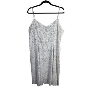 NWT Gap White Black Polka Dot Sleeveless Sun Dress Smocked Back Size 16